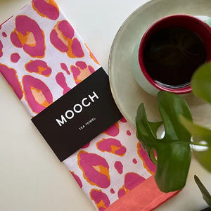 Mooch Tea Towel - Leopard Spot Hot Pink