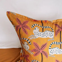 Load image into Gallery viewer, Mooch Wild Cat Palms Cushion Cover 60x60cm - Saffron
