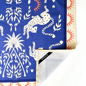 Mooch Tea Towel - Sun Leopard Royal Blue