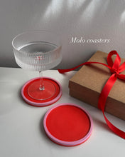 Load image into Gallery viewer, Molo Coasters - Red with Pink Edge
