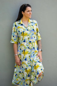 Jo Champ Flared Shirt Dress - Purple