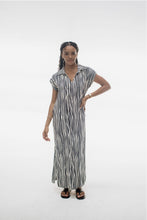 Load image into Gallery viewer, Jo Champ Collared Maxi Dress - Navy &amp; White Stripe
