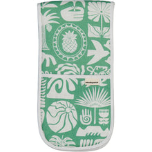 Load image into Gallery viewer, A Love Supreme Joined Oven Gloves - Africa Roots White on Green
