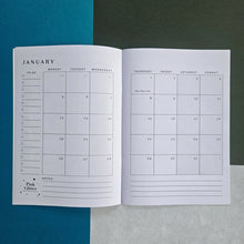 Load image into Gallery viewer, Pink Glitter A4 Planners  - The Green Pinstripe One
