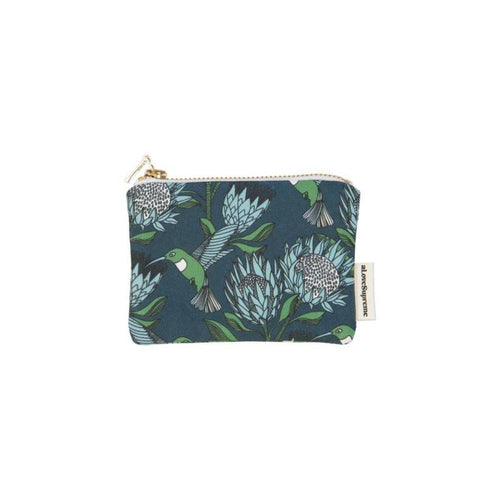 A Love Supreme Coin Purse - Protea Blue on Gunmetal