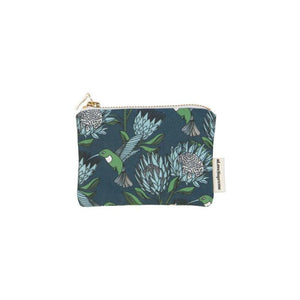 A Love Supreme Coin Purse - Protea Blue on Gunmetal