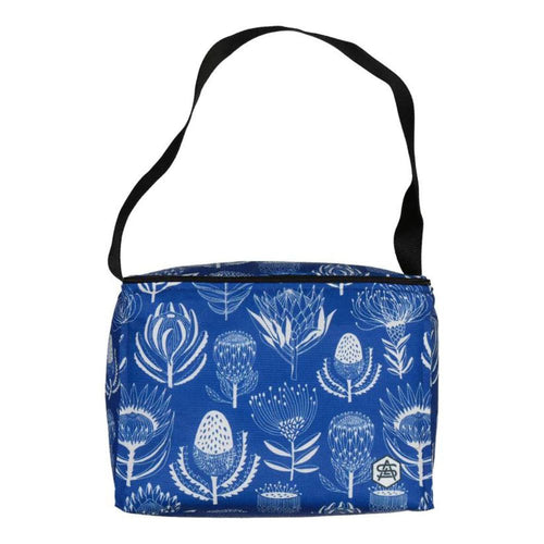 A Love Supreme Medium Cooler Bag - Floral Kingdom White on Blue