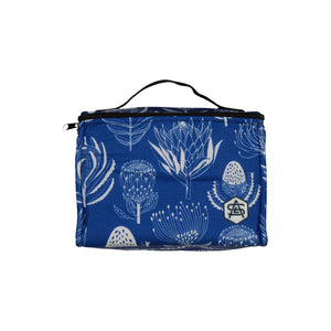 A Love Supreme Small Cooler Bag - Floral Kingdom White on Blue