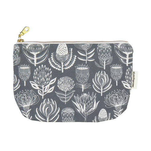 A Love Supreme Standard Pouch - Floral Kingdom White on Grey