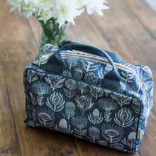 Load image into Gallery viewer, A Love Supreme Toiletry Bag - Floral Kingdom White on Grey
