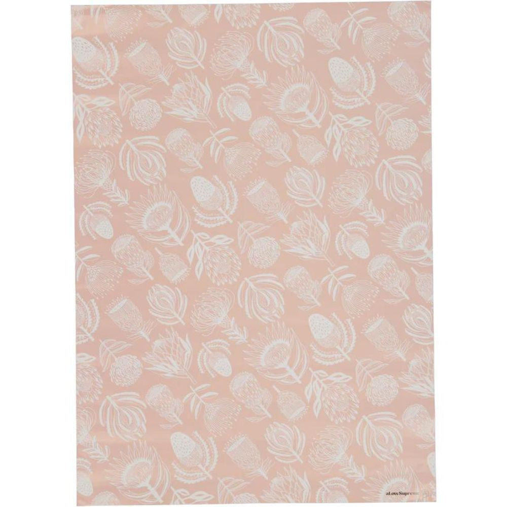 A Love Supreme Wrapping Paper - Floral Kingdom White on Pink