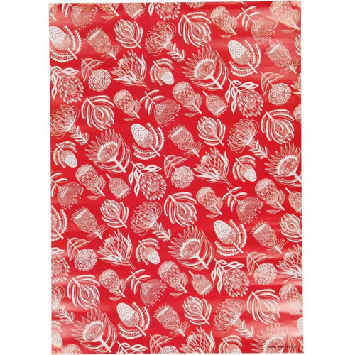 A Love Supreme Wrapping Paper - Floral Kingdom White on Red