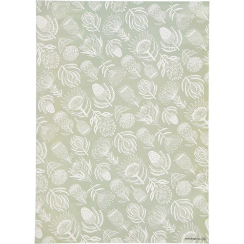 A Love Supreme Wrapping Paper - Floral Kingdom White on Sage