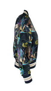 Rush Lined Bomber Jacket - Cobalt Leopard