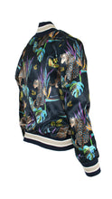 Load image into Gallery viewer, Rush Lined Bomber Jacket - Cobalt Leopard
