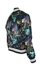 Rush Lined Bomber Jacket - Cobalt Leopard