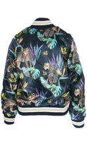 Load image into Gallery viewer, Rush Lined Bomber Jacket - Cobalt Leopard
