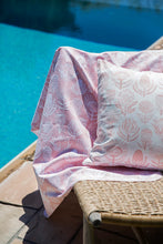 Load image into Gallery viewer, A Love Supreme  Microfleece Towel - Floral Kingdom White on Pink
