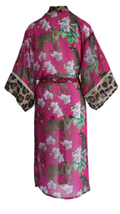 Rush Chiffon Kimono Cover Up - Leopards Kiss Pink