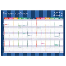 Load image into Gallery viewer, Macaroon A3 Desk Calendar - Circus Stripe
