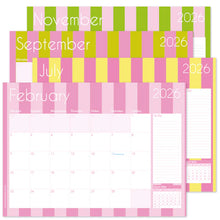 Load image into Gallery viewer, Macaroon A3 Desk Calendar - Sorbet Stripe
