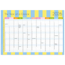 Load image into Gallery viewer, Macaroon A3 Desk Calendar - Sorbet Stripe
