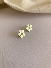 Load image into Gallery viewer, Liwo Brass Daisy Stud Earrings on Sterling Silver Posts
