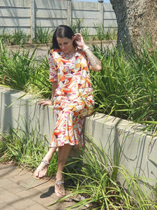 Jo Champ Flared Shirt Dress - Orange