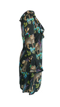 Load image into Gallery viewer, Rush Flounce Dress - Cobalt Leopard
