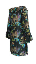 Load image into Gallery viewer, Rush Flounce Dress - Cobalt Leopard
