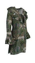 Load image into Gallery viewer, Rush Flounce Dress - Okavango Olive
