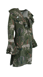 Rush Flounce Dress - Okavango Olive