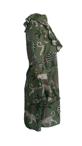 Rush Flounce Dress - Okavango Olive