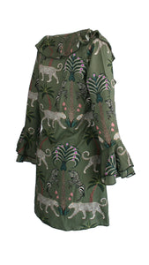 Rush Flounce Dress - Okavango Olive