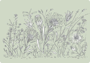 Tableart Placemats Rectangle 4 pack - Graphic Fynbos Sage Green