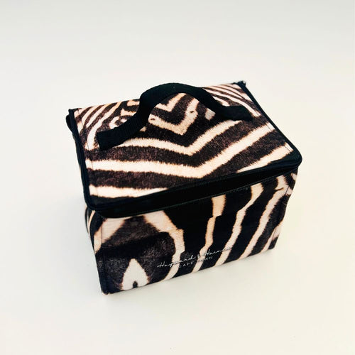 zebra print lunch cooler bag