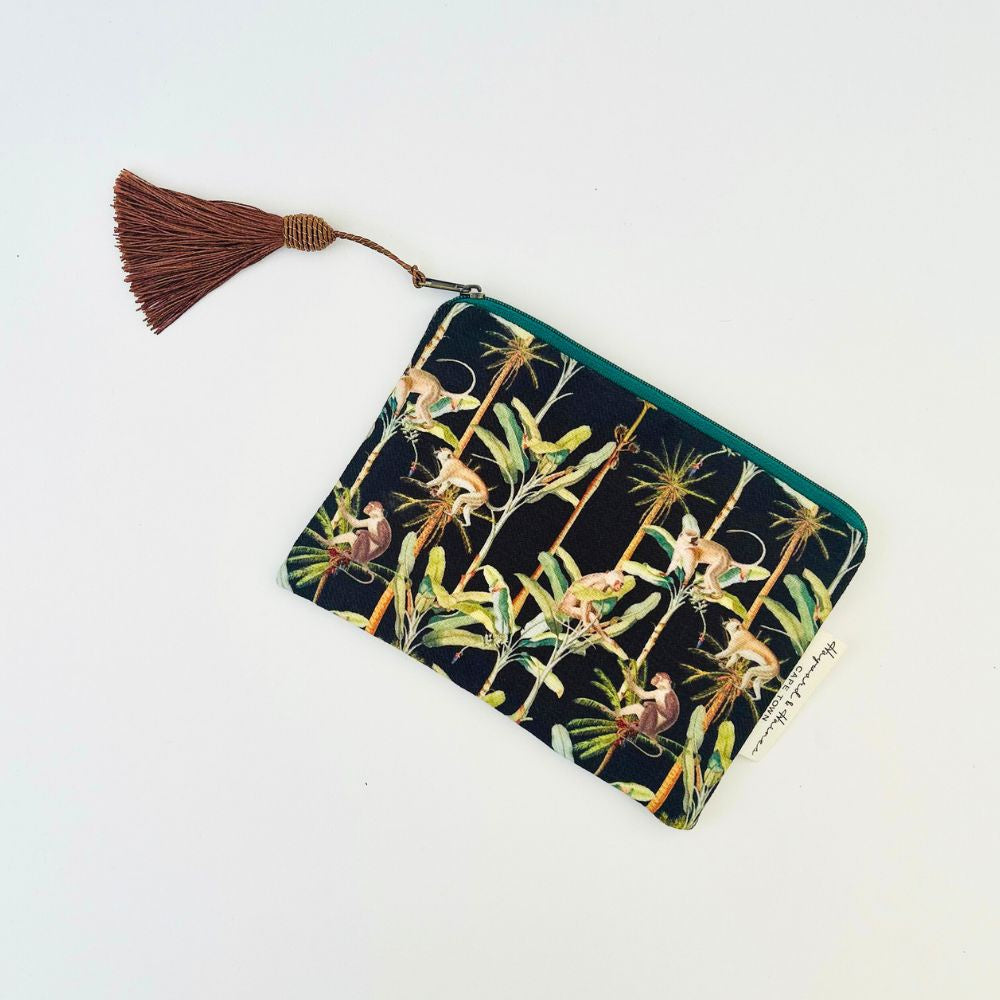 Hayward & Haines Small Make-up Bag - Monkey Tricks Black