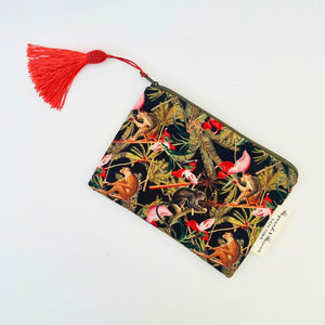 Hayward & Haines Small Make-up Bag - Monkeys in Palms Black