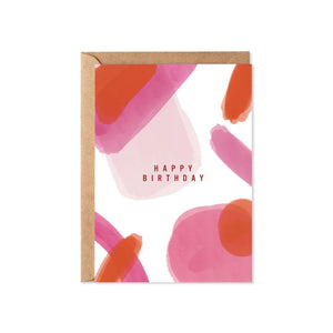 Birthday Card - Happy Birthday Brushstroke Bloom