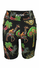Load image into Gallery viewer, Rush High Waist Shorts - Zambezi Gold Black
