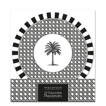 Load image into Gallery viewer, Macaroon Round Disposable Placemats with Matching Coasters -  Palm Beach Ebony
