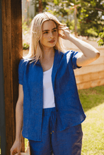 Load image into Gallery viewer, Trinity Dahlia Shirt - Royal Blue
