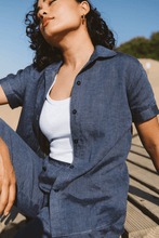 Load image into Gallery viewer, Trinity Dahlia Shirt - Navy
