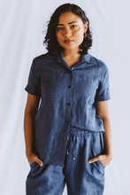 Load image into Gallery viewer, Trinity Dahlia Shirt - Navy
