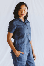 Load image into Gallery viewer, Trinity Dahlia Shirt - Navy
