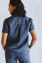 Load image into Gallery viewer, Trinity Dahlia Shirt - Navy
