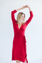 Load image into Gallery viewer, Trinity Betty Wrap Dress - Red
