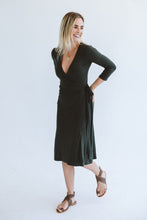 Load image into Gallery viewer, Trinity Betty Wrap Dress - Olive
