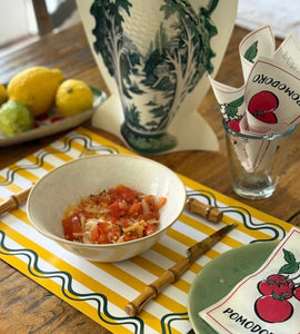 Tavola Placemats - Yellow Wave Stripe