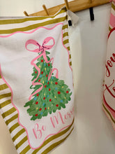 Load image into Gallery viewer, JW Designs Tea Towel - Be Merry Xmas Tree
